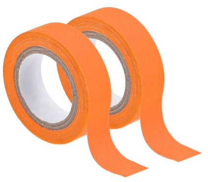 sourcing map 2 Rollen Neon-Gaffa-Stoffband, 0,6 Zoll x 16,5 ft Leuchtband fluoreszierendes Klebeband für Party- und Heimdekoration, Orange
