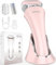 Elektrischer Rasierer für Frauen, Damenrasierer, Bikini-Trimmer, Körperhaarentfernung für Beine und Achselhöhlen, schmerzlos, kabellos, wiederaufladbar, nass und trocken (Rosa)