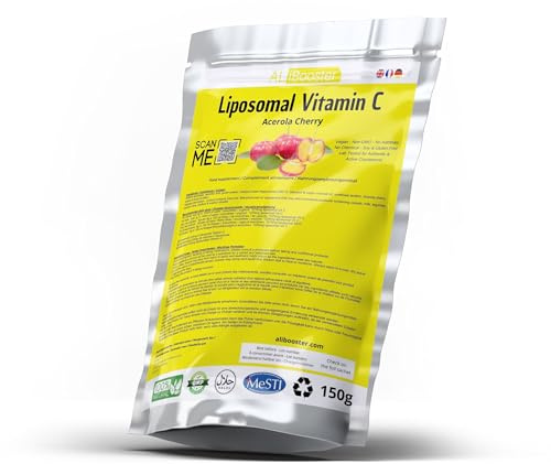 Liposomal vitamin C + pulver av standardiserad acerola körsbärsextrakt - Pulver 150g 100% naturligt utan tillsatser - För soppor, drycker, bakverk