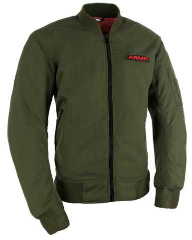 ARMR Men's Bomber 2.0 Motorcycle Jacket, Khaki, 2XL