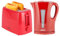 Geepas Electric Kettle & 2 Slice Bread Toaster Kitchen Combo Set | 2200W 1.7L Cordless Jug Kettle Boil Dry Protection & Auto Shut Off | 650W 6 Level with Browning Control & Crumb Tray | Red