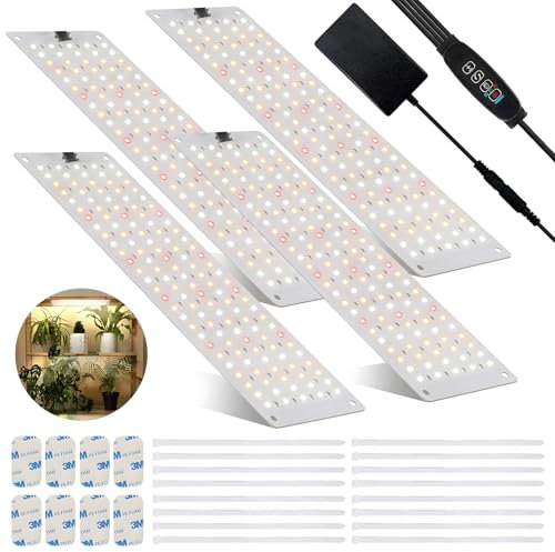 Pflanzenlampe LED,Lampe de Plante LED 4Pcs,540 Lampe Plante Interieur à Spectre Complet, Lampe pour Plante avec Minuterie de 3/9/12 Heures,10 Niveaux de Luminosité pour Semis Végétale Floraison