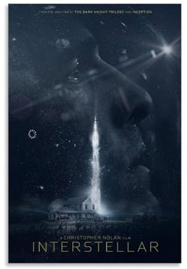 Interstellar - Poster cinematografico, opera d'arte da parete, dipinto, tela, regalo, soggiorno, stampe, camera da letto, decorazione, opere d'arte 40 x 60 cm