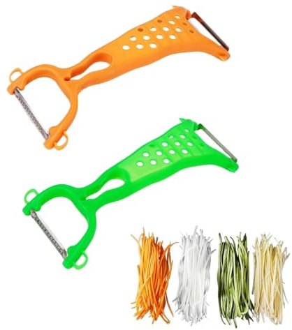 KIRZAX 2 PCS Pelador de Patatas 2 en 1, Manual Pelador,Pelador De Para Verduras,Verduras y Patatas con Cuchilla Afilada,Zanahorias y Todo Tipo de Verduras y Frutas