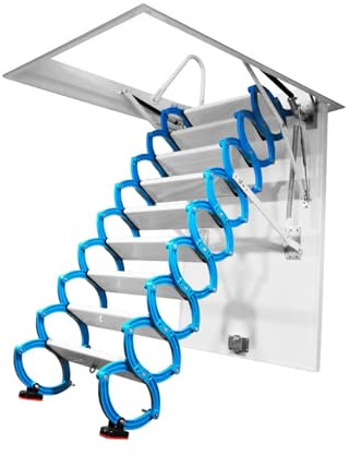 LWJSOCP Escalera eléctrica Plegable para áticos, para Interiores y Exteriores, Ahorra Espacio, retráctil, para Uso doméstico, 80 x 100 cm, fácil Acceso a áticos y buhardillas.