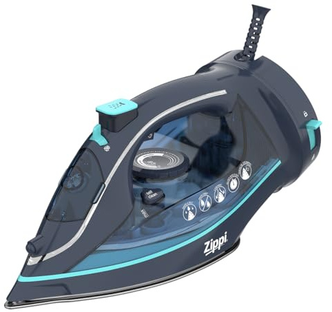 JML Zippi Cordless Steam Iron - 2-In-1 Cordless Iron with Ceramic Soleplate, Fast 30-Second Heat-Up, Vertical Steaming, Steam Burst for Stubborn Creases, Anti-Calc, Self-Cleaning & Anti-Drip Design