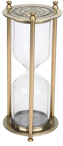 GYZOUKA Timglas, Dekorativt Sandglas med Legeringsbas Unik Estetisk Design, för Skrivbordsinredning i Vardagsrummet (Liten självlastande sand)