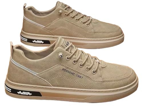 Sneaker herr halkfria fritidsskor läder sportskor lätta halvskor platt sula promenadskor sneakers andas sommarskor enfärgade slip-skor casual herrskor