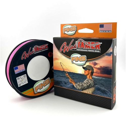 Fins Spectra Windtamer Angelschnur, Pink, 3,6 kg