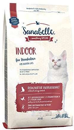 Sanabelle Inomhus | torrfoder för vuxna katter (från 12:a Månad) | särskilt lämplig för huskatter och katter med minskat rörelseomfång | 4 x 2 kg