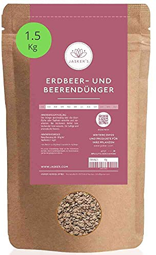 JASKERS® Erdbeerdünger 1.5 Kg | Optimaler Bio Dünger Für Leckere Erdbeeren | Beerendünger Langzeitdünger Für Garten, Hochbeet & Topf | Nährstoffreich