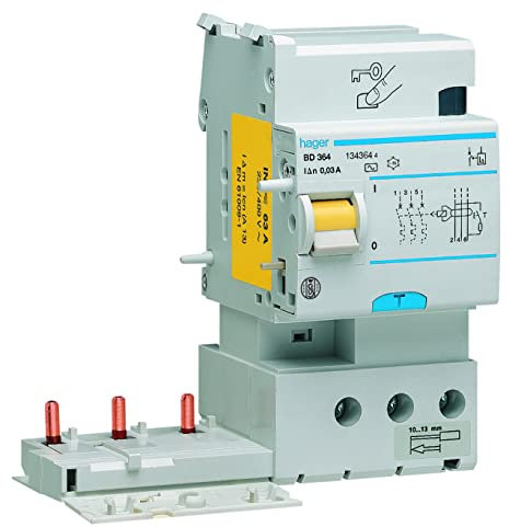 bloc différentiel - 3 phases - 25a - 300 ma - type ac - hager bf326