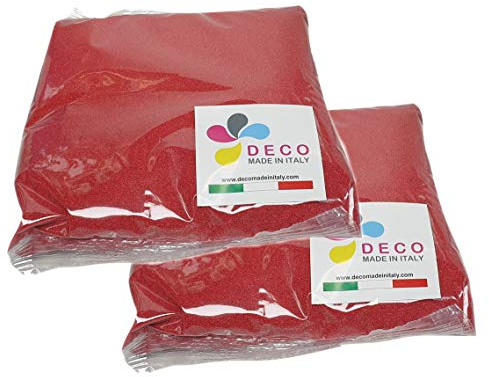 Sabbia Colorata per Decorazioni mm. 0,3/0,7 Confezione da 2 kg. (Rosso)