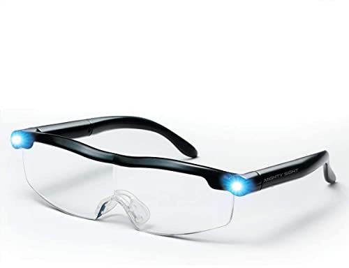 Lente d'ingrandimento con 2 luci LED, lente d'ingrandimento per lavori ravvicinati 160% di ingrandimento Occhiali da lettura per uomini e donne，ricarica USB