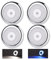 acegoo 12V LED Deckenleuchte Wohnmobil Lampen Zwei Farbe (5000K/Blaues Nachtlicht) mit Dimmschalter für Boot Yacht Wohnwagen Camper, PC-Material Dimmbar Aufbauleuchte 4Pcs Chrom Innenbeleuchtung