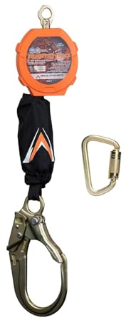Malta Dynamics Pygmy Hog 11-Foot Self-Retracting Lifeline (SRL) – OSHA & ANSI Compliant Fall Protection Retractable Lanyard with Rebar Hook – Class 1-P, Lightweight, Durable, 310 Pound Capacity