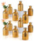 Inweder Glasvase für Weihnachten Tischdeko - Satz von 12 Kleinen Blumenvasen Vintage Gerippte Knospe Vase Glas Gold Glasflaschen Hochzeitsdeko Tisch Pflanze Propagation Station Raumdeko Wohnzimmer