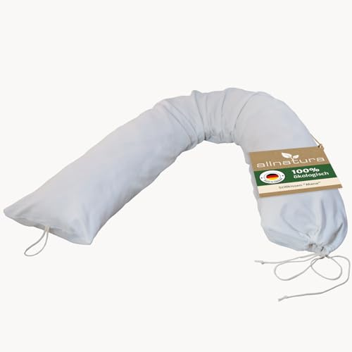 allnatura Coussin d’Allaitement en Balle d’épeautre Mana – Fabriqué en Allemagne – Coussin de Grossesse, Garni à 100% de Balle d’épeautre Bio kbA Housse en Percale Bio en Coton – Lavable à 40 °C