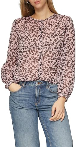 QS Leicht transparente Chiffonbluse mit All-Over-Print