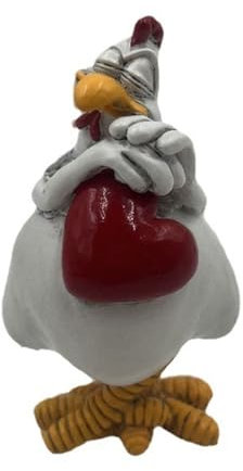 HEEZOU Coeur Rooster Handmade Resin Figure Garden Decoration Poulet Jardin Jardin Pleak Figure Figure Resin Garden Figures for Yard