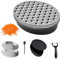 Cheese Grater Kitchen Equipment with Container, Graters for Kitchen with 2 Size Lid, Stainless Steel Cheese Shredder, with Peeler & Brush, for Ginger Vegetable Garlic Lemon Butter Chocolate