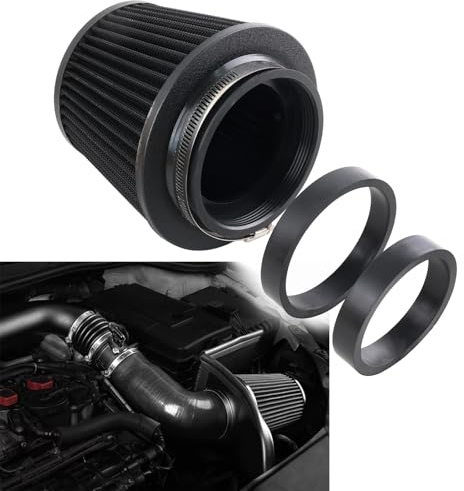 VVORHSBELL Universal Cold Air Filter，Three Different Size 76MM/3 89MM/ 3.5102MM/4 High Flow Round Tapered Air Intake Cone Filter Clamp-On Air Filter Compatible with car and Motorcycle