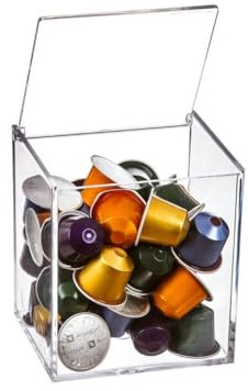 DAMDAM GO Portacapsulas Metacrilato Para Capsulas Nespresso o Dolcegusto, Dispensador Capsulas Acrilico, Capacidad Para 13 Cápsulas Dolce Gusto o 40 Cápsulas Nespresso