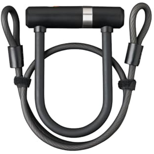 AXA Newton Mini Pro Bügelschloss mit Schlaufenkabel – Kabellänge 100 cm – Sicherheitsstufe 15 – Hohe Sicherheit
