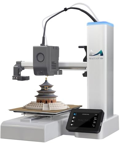 MALYAN M200 Ultra Mini 3D Printer, Max 600mm/s High Speed Printing, Klipper Firmware & Full-Auto Leveling & Smart Vibration Compensation with Camera for Monitoring, Print Size 180x180x180mm