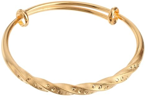 TOVINANNA Pulsera Ajustable de Cobre Dorado Diseño Simple y Delicada Fabricación, Brazalete para Mujeres y Niñas en Cumpleaños y Eventos Variados Estilo Aleatorio