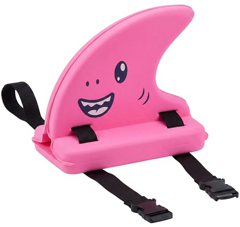 Bonalake Shark Fin for Swimming EVA Foam Pool Floats Kids Swim Trainer with Adjustable Belt for Safety, Sport Pool Lesson, Style-2 Kids Float Shark Toy Fin for Swimming