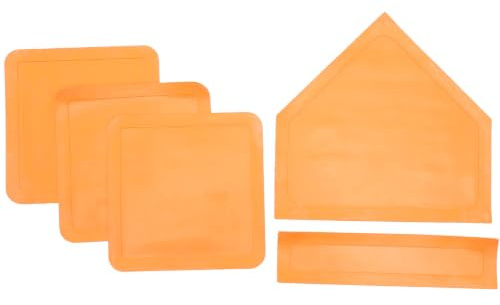 Base en Caoutchouc Antidérapante 1 Set Orange pour Baseball et Kickball | Caoutchouc, Pratique et Jeux, Portable, Plaque D'entraînement pour École et Arrière-cour