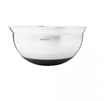 Brabantia 363863 - Cuenco, 3 l, Acero Mate, Base Color Negro