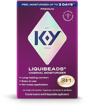 K-Y Liquibeads Vaginal Moisturizer for Women, Silicone Lube Vaginal Suppository, Vaginal Lubricant Helps Reduce Pain Due to Vaginal Dryness, 6 Vaginal Suppositories & 6 Vaginal Applicators