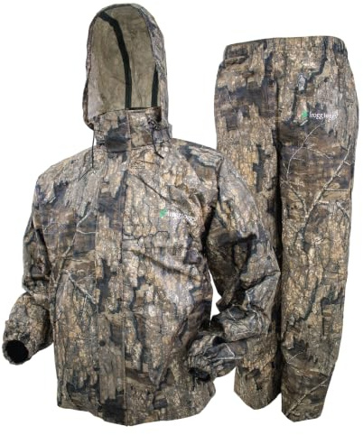FROGG TOGGS Men's Standard Classic All-Sport 3-Layer Waterproof Breathable Rain Suit, Realtree Timber, Large