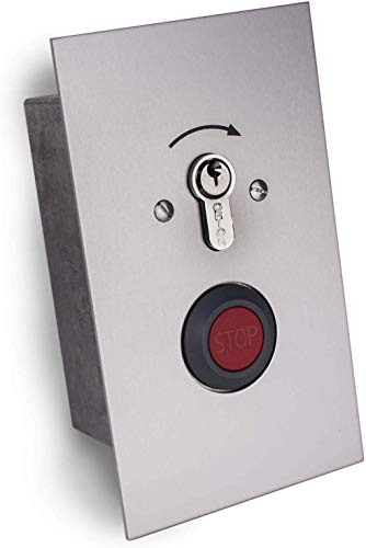Pulsador de llave empotrado por un lado con función de parada, accionamiento de puerta de garaje BFT (cierre uniforme)