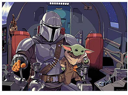 Komar Star Wars Wandbild | Mandalorian The Child Cockpit | Dekoration, Poster, Kunstdruck | Größe 40 x 30 cm | WB-SW-004-40x30, bunt