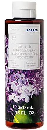 Korres Lilac Revitalising Shower Gel with Active Aloe Vera, dermatologically Tested, Vegan, 250 ml