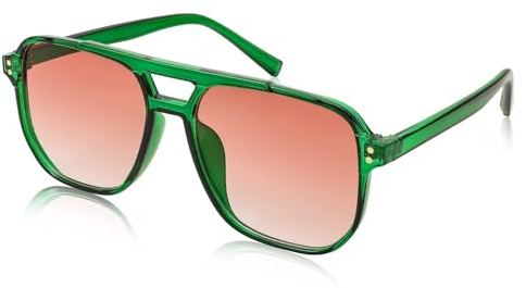 FEISEDY Retro Square Aviator Sunglasses Women Men 70s Vintage Trendy Plastic Frame Sun Glasses B2835