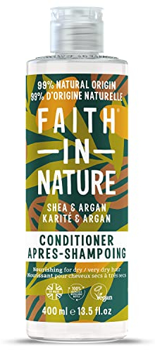 Faith In Nature Natürliche Shea- und Arganöl-Spülung, Nährend, Vegan und Frei von Tierversuchen, Ohne SLS Oder Parabene, Für Trockenes und Sehr Trockenes Haar, 400ml