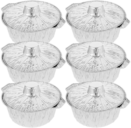 COHEALI Disposable Aluminum Foil Pots with Lids Large Capacity BBQ Food Storage Pans for Roasting Meat Fish Cheese Rice Microwave Oven Air Fryer Safe 10.03X8.66X3.74 Inch