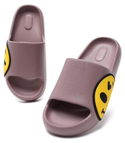 Waysoland Femmes Hommes Plage Chaussons D'été Sliders Sandales,Chaussons Enfant Souples,Salle De Bains Piscine Douche Anti-Slip Pantoufles Tongs pour Intérieur et Extérieur(rougir,39/40 EU)