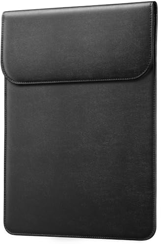 JETech Dünn Laptoptasche Hülle für MacBook Air 13 Zoll (M4/M3/M2) 2022-2025, MacBook Pro 13 Zoll (M2/M1) 2016-2022, PU Ledertasche (Schwarz)