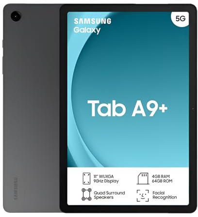 Samsung Galaxy Tab A9 64GB 4GB RAM, including with official 25W UK Adapter (EP-T2510) Retail Pack, (8.7, Inches, Graphite, WiFi, 64, GB)