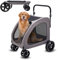 VEVOR Hundebuggy 79x91x113 cm, Hundewagen 4 Räder mit Bremsen, Hundetrolley, Hundetrolley bis 73 kg Tragkraft, atmungsaktive Netzfenster, einstellbare Höhe, 600D Oxford-Gewebe, für Hunde, Haustiere