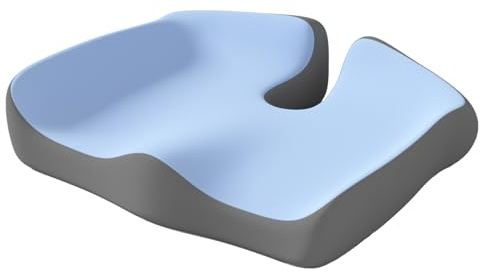 inaepeak Cuscino Sedile Memory Foam, Cuscino Ergonomico per Sedia Ufficio e Auto, Fodera in Rete Traspirante, Lavabile e Antiscivolo, Blu