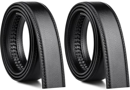 Pebipoo Lot de 2 ceintures pour homme sans boucle, ceinture automatique en cuir de rechange (120 cm)