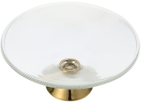 Cabilock Bandeja Frutero Vidrio con Textura Vertical Elegante Plato para Frutas Snacks y Galletas Gran Capacidad para Cocina y Salón