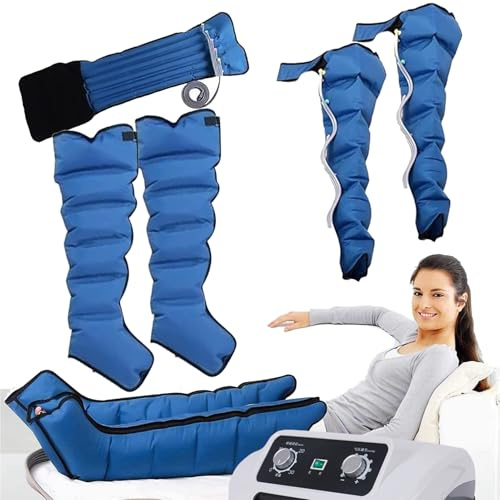 LYJIANGXIN 6 håligheter, massagerstövlar, tryckterapi för hem, ben och mage, lipedema massör, tryckterapi stövlar, bukben, med luftkompression, lindrar smärta/svullnad