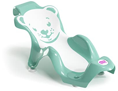 OKBABY Buddy - Hamaca De Baño Ergonómica Con Asiento De Goma Antideslizante Para El Baño Del Bebé - 0 A 8 Meses (8 Kg), color Turquesa